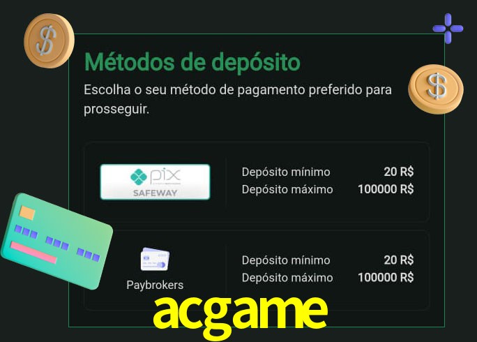 O cassino acgame oferece uma grande variedade de métodos de pagamento